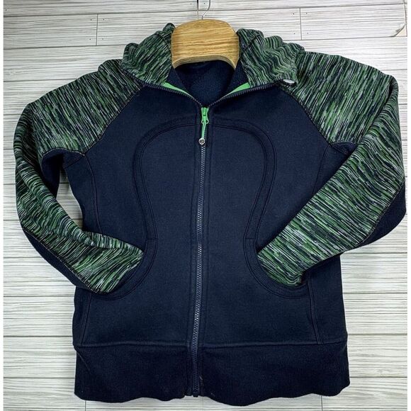 Lululemon Athletica‎ No Size ?Sz "M" Scuba Hoodie* Stretch Jacket Nvy/Green - Picture 1 of 6